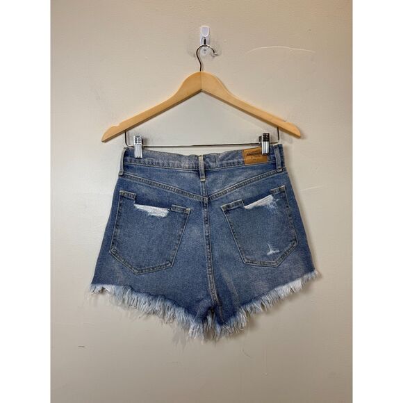 Abercrombie & Fitch Women's Size 26/2 Blue Denim High Rise Cut Off Jean Shorts - Picture 2 of 3